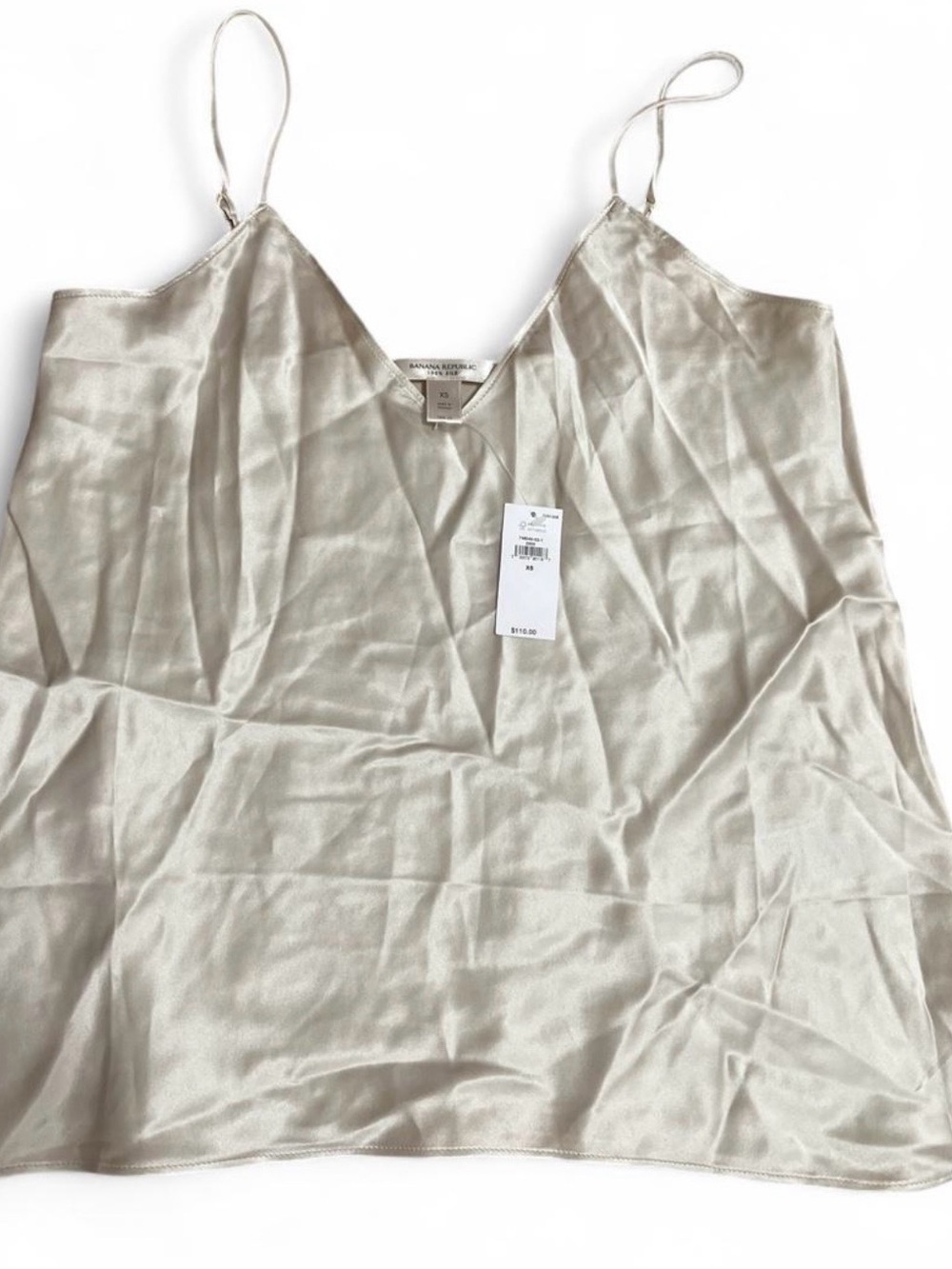 Banana Republic Satin V-Neck Spaghetti Strap Cami - Light Champagne